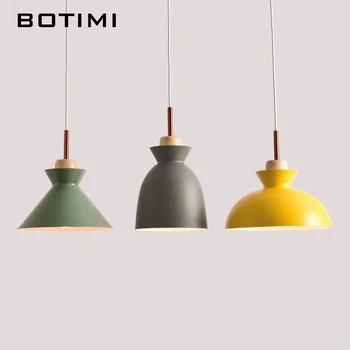 Botimi LED висящи лампи за хранене, модерен ресторант, висящи тела с нюанси на един E27 бар светлина 3 лампи Висящи лампи