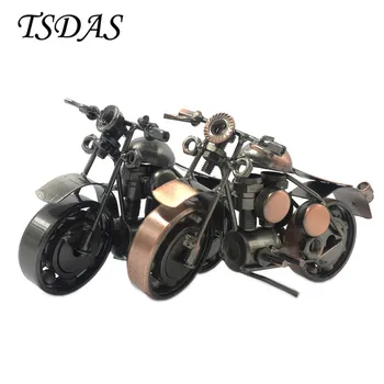 Vintage Style Metal Motorcycle Model With 2 Colors Желязо Motor Bike Model Toy Собственоръчно Display Home 1бр Drop Ship