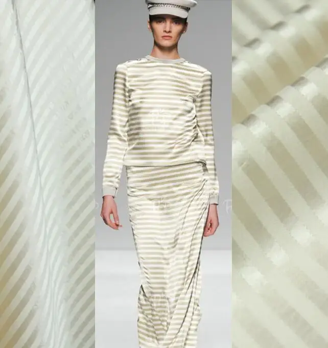 Меки елегантни бели ивици-това е елегантна бяла гланцова Жаккардовая плат тънък модерен плат