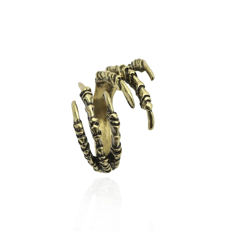 Безплатна доставка бронзова покритие шест ноктите пръстени за жени и мъже, готически хладен Нокът пръстени реколта преувеличават Модни бижута 2017 нова