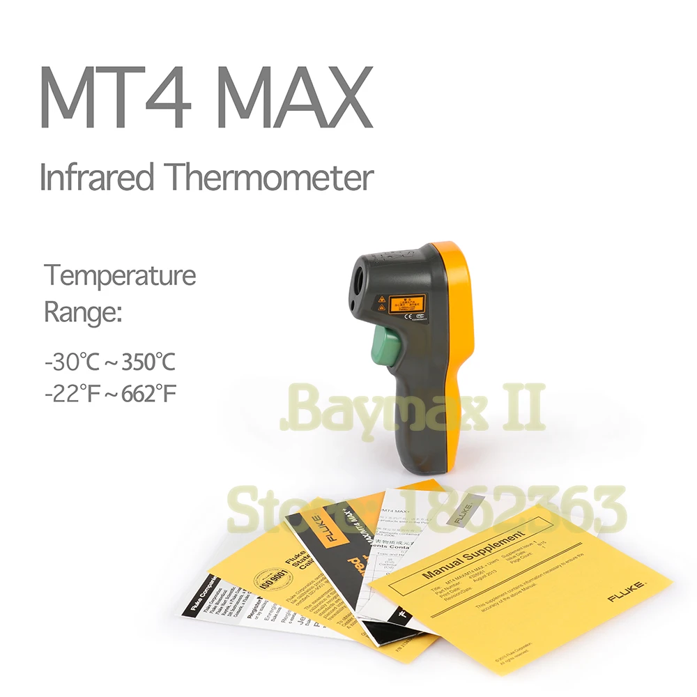 Fluke MT4 MAX IP40 водоустойчив Инфрачервен термометър-30-350C(-22~752F) с LCD подсветка и с аларма за висока / ниска температура