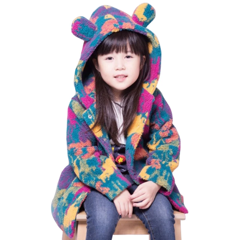 2018 Детски дрехи деца момичета цветни кадифено палто Детски блузи сгъсти момичета, детски яке есен и зима възраст за 3-14 години