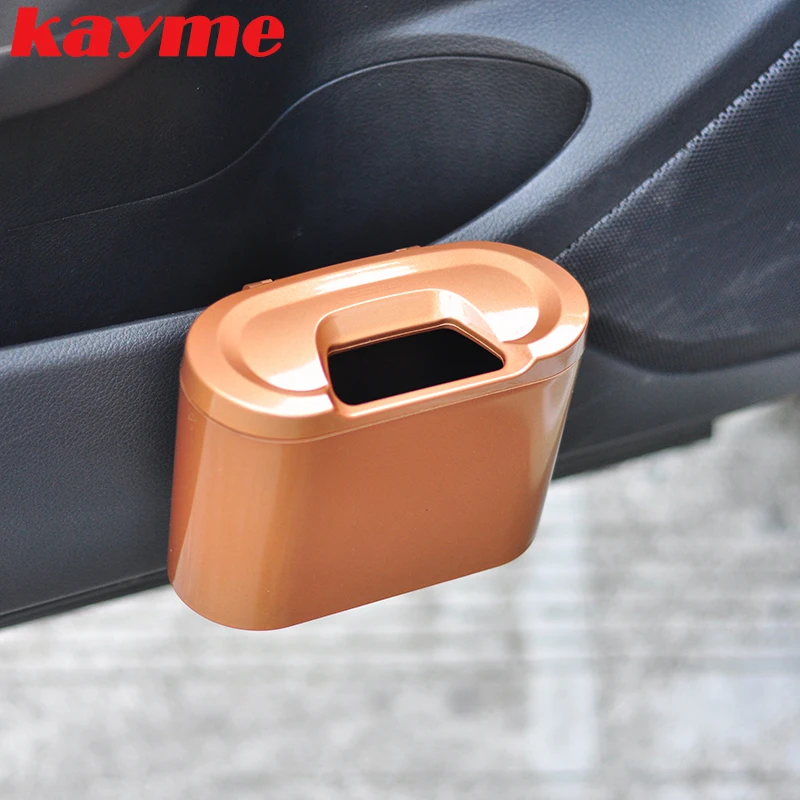 Kayme car trash bin Универсален автомобилен органайзер кофи за боклук кутия за съхранение на отпадъци калъф притежателя колектор на прах auto dustbin bag високо качество