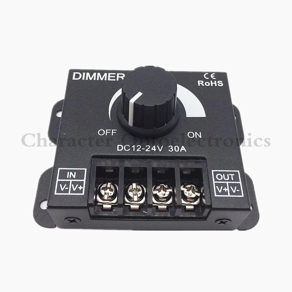 10шт 24V DC 12V 30A Balck LED Dimmer Switch регулатор на яркостта за обикновен цвят 3528 smd 5050 5630 led лампи ленти на светлина