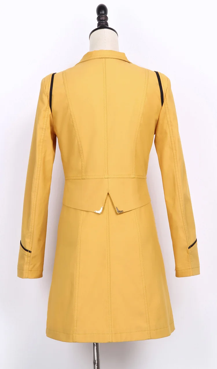 Wkoud тренчкот за жени мода двубортный тънък дамски палта есен средна дължина на горно облекло ежедневното палто C8053