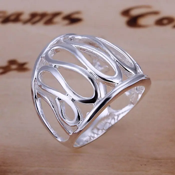 Продажба на едро 925 бижута посеребренное пръстен, сребърни бижута мода, на палеца кух пръстен /aouajgba aowajgda