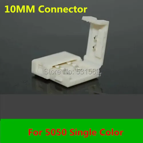 Продажба на едро 50pcs 2pin 10 ММ LED конектор за led ленти light 5050 single color