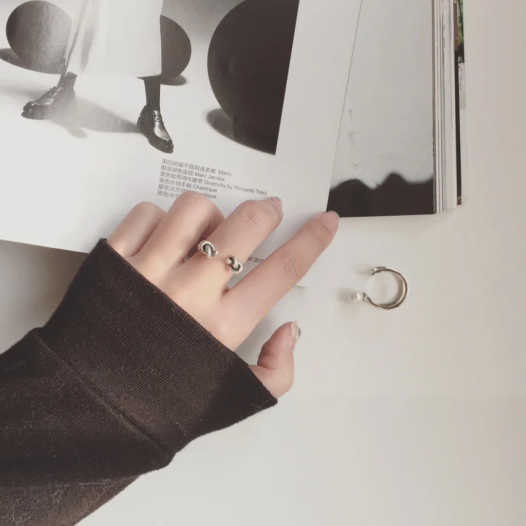 Bookend 2016 нов оригинален възел 925 сребро открити пръстени за жени персонализирани момичета сребро-бижута