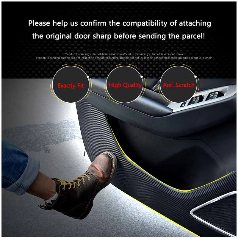 Ipoboo 4бр New Interior Carbon Fiber Side Doors Edge Anti-kick Защита Pad стикер за Mazda2