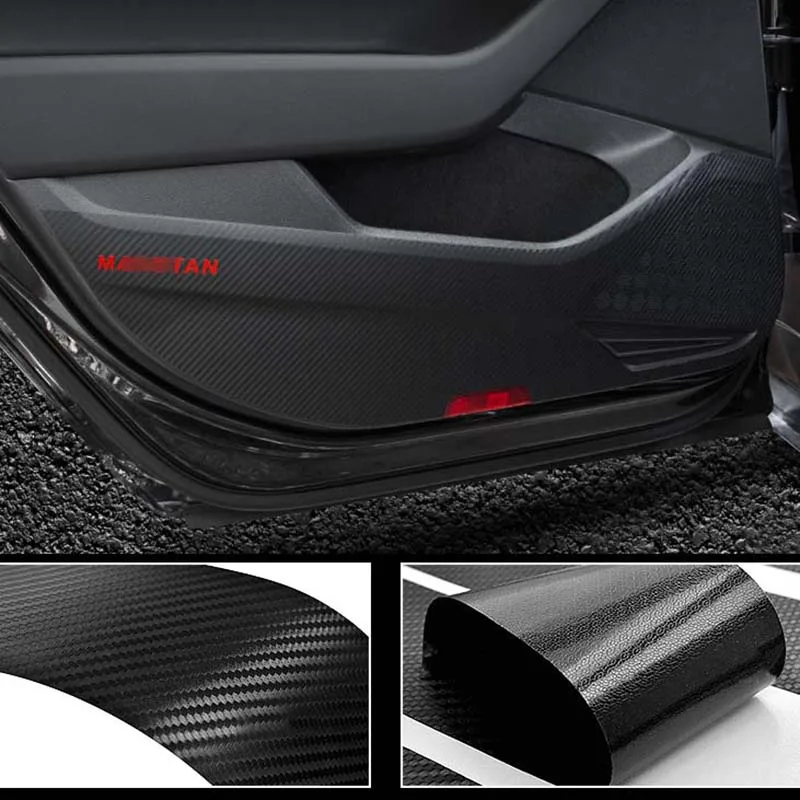 Ipoboo 4бр New Interior Carbon Fiber Side Doors Edge Anti-kick Защита Pad стикер за Mazda2