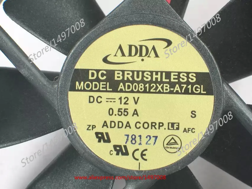ADDA AD0812XB-A71GL S DC 12V 0.55 A 80x80x25mm сървър квадратен фен