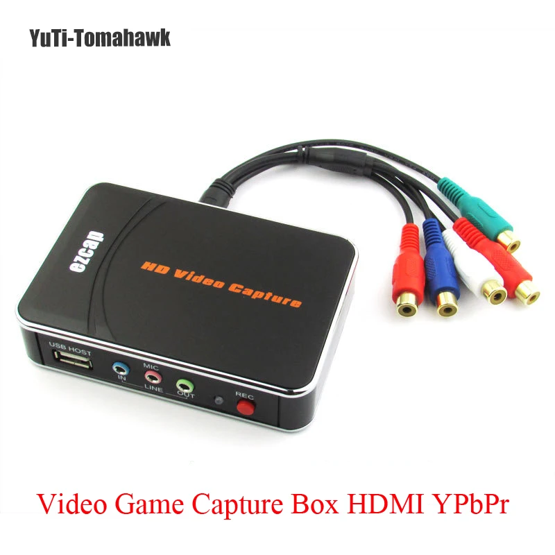 EZCAP HD Video Game Capture Box HDMI и ypbpr компонент Recorder One-clink Record Into USB Flash For XBOX 360 / One For PS3 WII U Rec 1080P