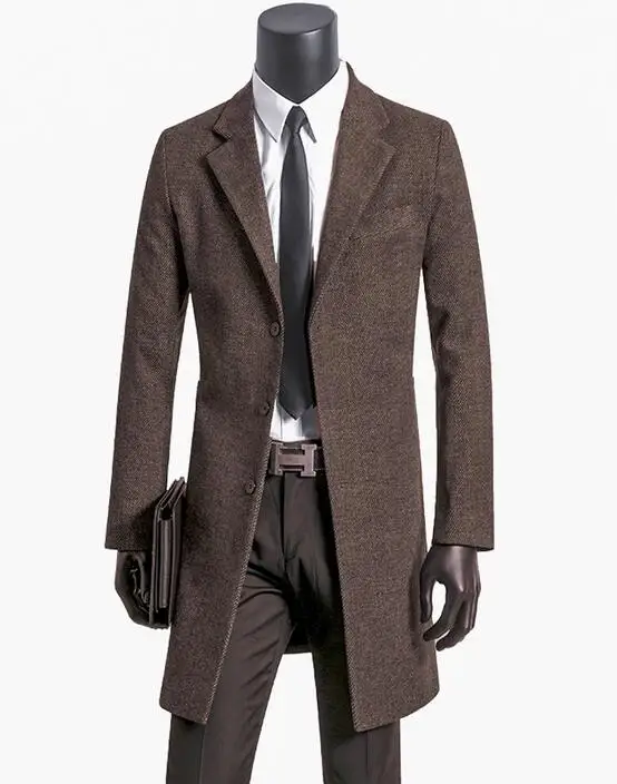 Мъжки дрехи плюс размер 9XL палто Мъжки тънки вълнени палта костюм яка однобортная на горно облекло casaco masculino сив есен