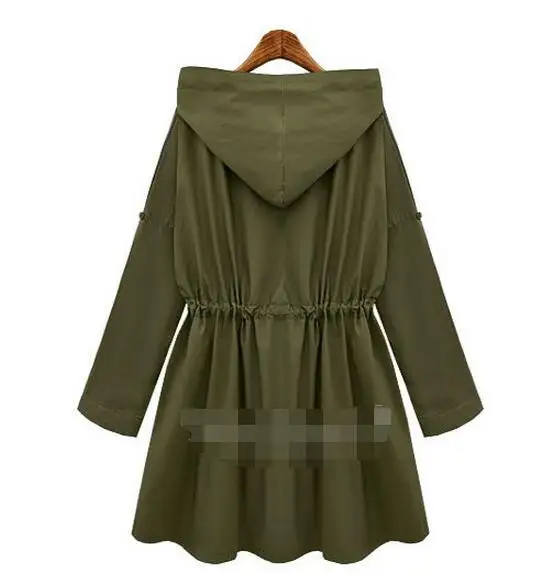 Chaquetas mujer 2016 Губим Windbreaker women basic coats Casual Drawstring Hooded Върховете Military Women bomber jacket Plus size3xl