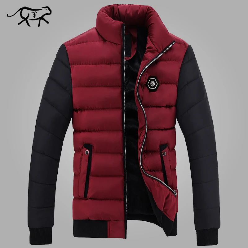 Мъжки ежедневни паркове Solid Brand Winter Jacket мъжка мода дебела яка-часова предупреждава меко палто Man Jaqueta Masculino Inverno