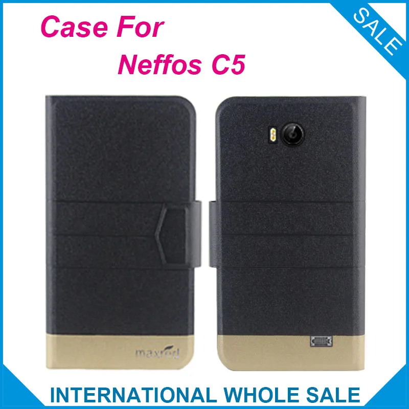 5 Цвята На Супер! Neffos C5 Case Fashion Business магнитна закопчалка, висококачествен кожен изключителен калъф за Neffos C5