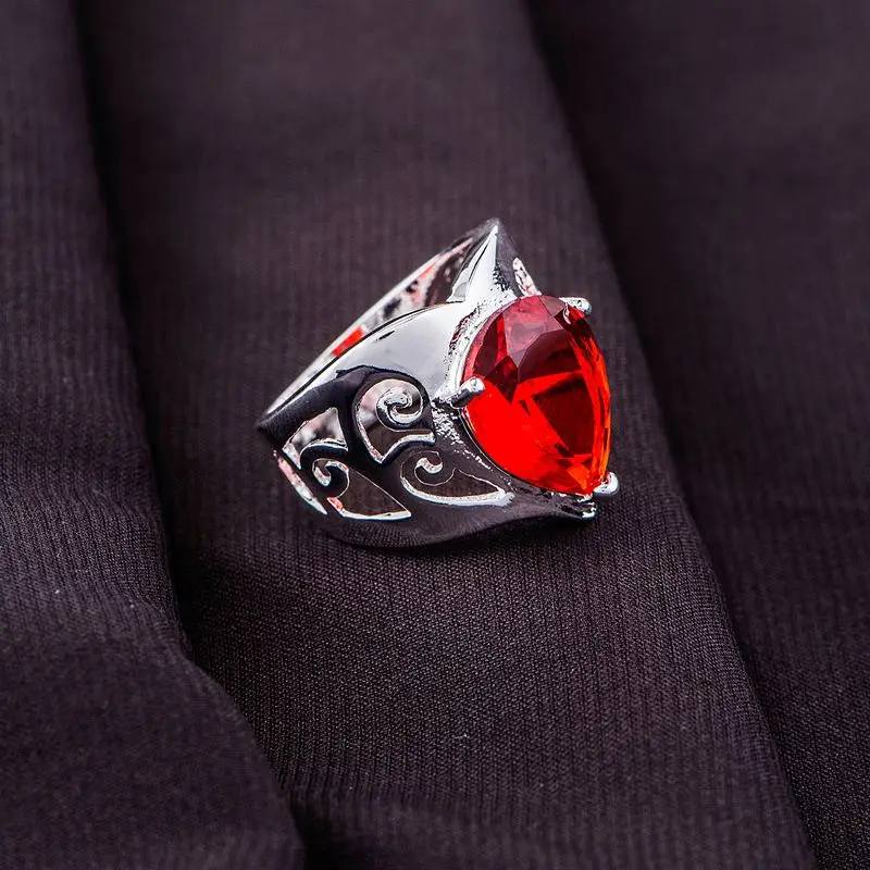 Продажба на едро 925 сребро пръстен, 925 сребърни бижута, червен блестящ пръстен /chjakyqa dyrampya LQ-R548