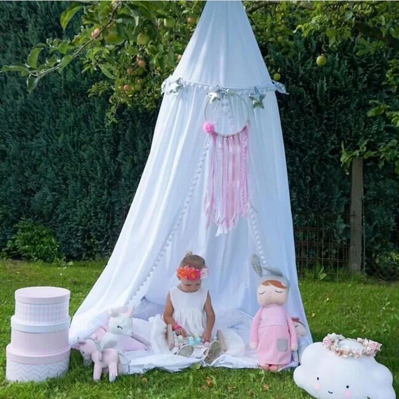 2018-Добрият подарък за деца детска стая декор вигвам деца детска Принцеса легло с балдахин покривки mosquito net завеса спално бельо купол палатка