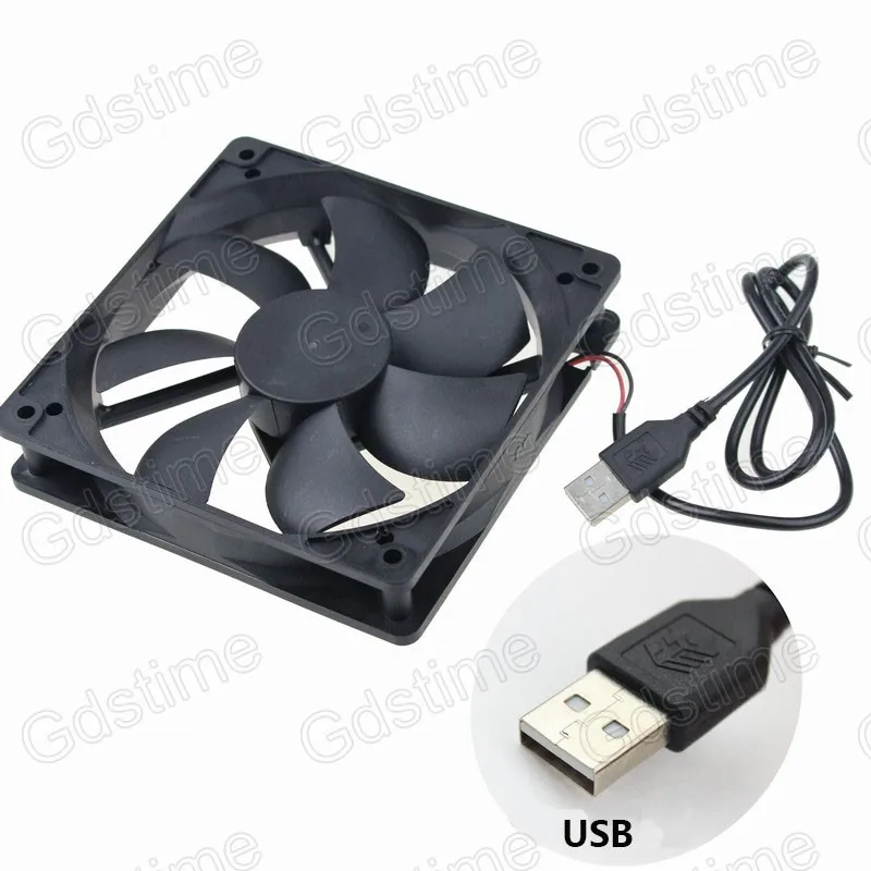 Gdstime 50pcs High Airflow 120mm x 25mm 12025 5V DC от USB Internet Computer Case Cooler охлаждащ вентилатор 120x120mm High Speed 1800RPM