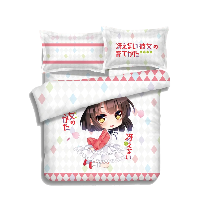 Японското аниме Saenai Heroine no Sodatekata спално бельо спално бельо, комплекти за легла покривки чаршаф калъфка 4шт