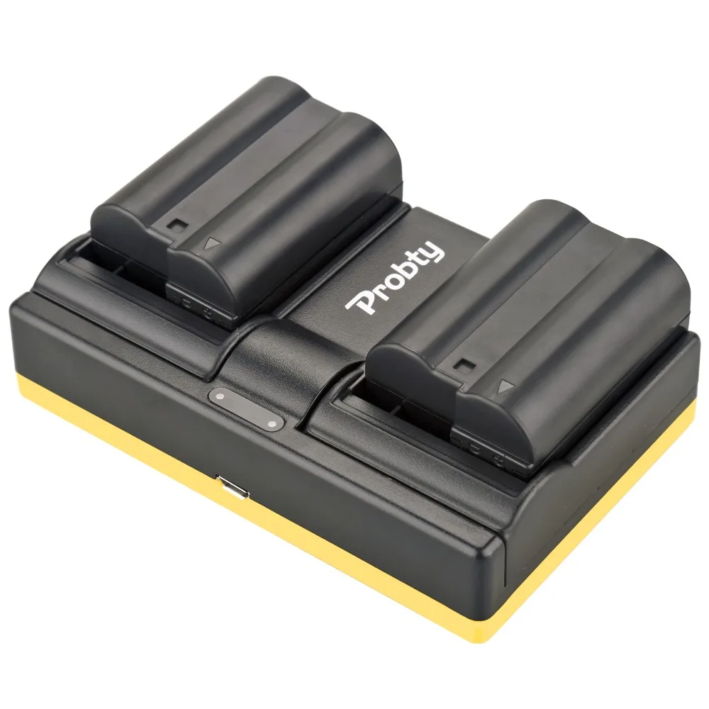 Probty 2PCS EN-EL15 EN EL15 камера батерия + USB двойно зарядно устройство за Nikon D600 D600E D800 D800E D7000 V1 MH-25 MB-D11 MB-D12
