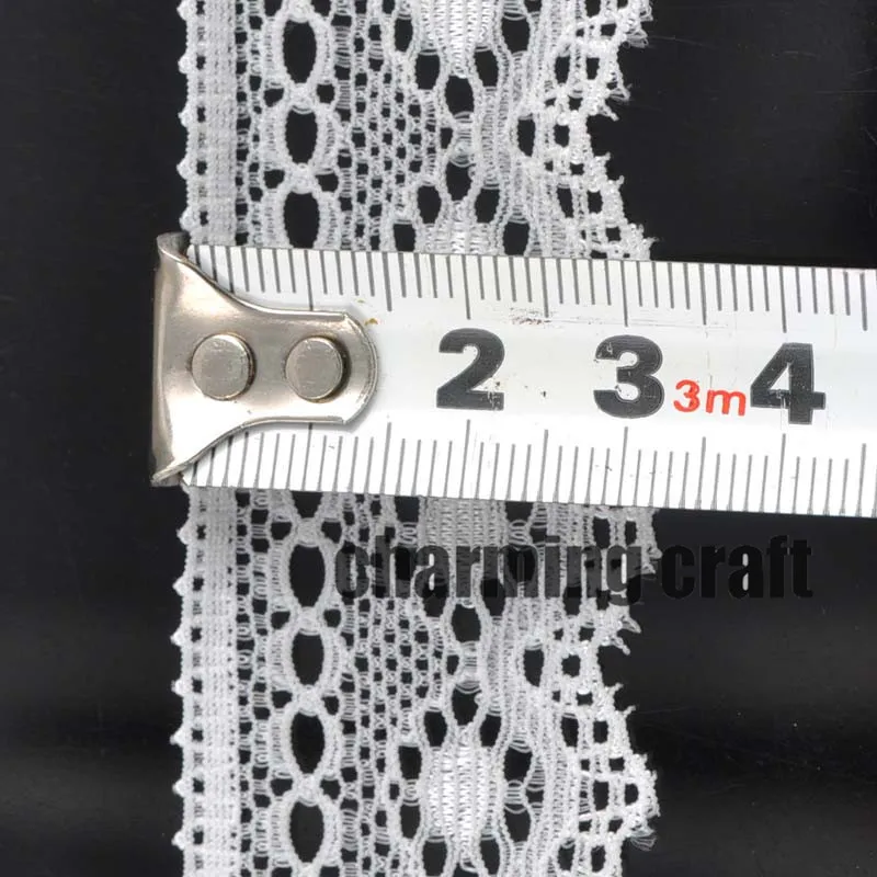 Широчина 30 мм бял еластични бродирана дантела тъкани отрежете лента аксесоари за дрехи за сватбената украса на 5 ярда / лот САМ CP0336