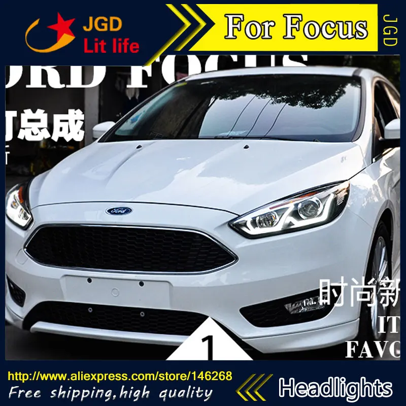 Безплатна доставка ! Оформление на автомобила LED и HID Rio LED фарове главоболие фенерче калъф за Ford Focus биксеноновая леща къси светлини