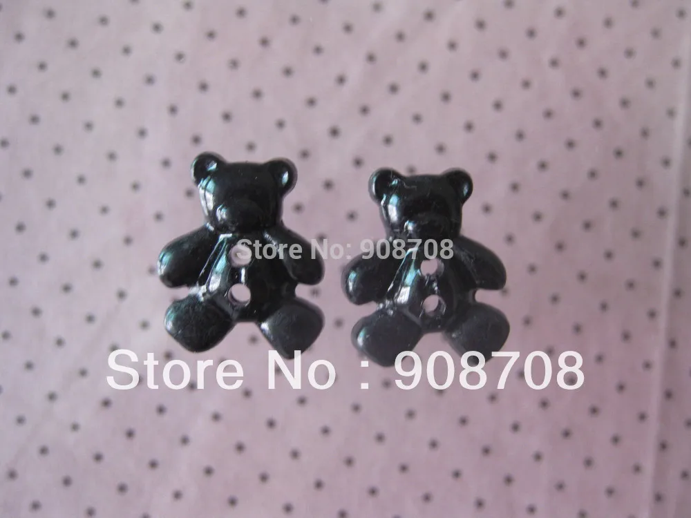 H006 fashion button 100шт BABY BEAR button черни копчета за дрехи по две дупки
