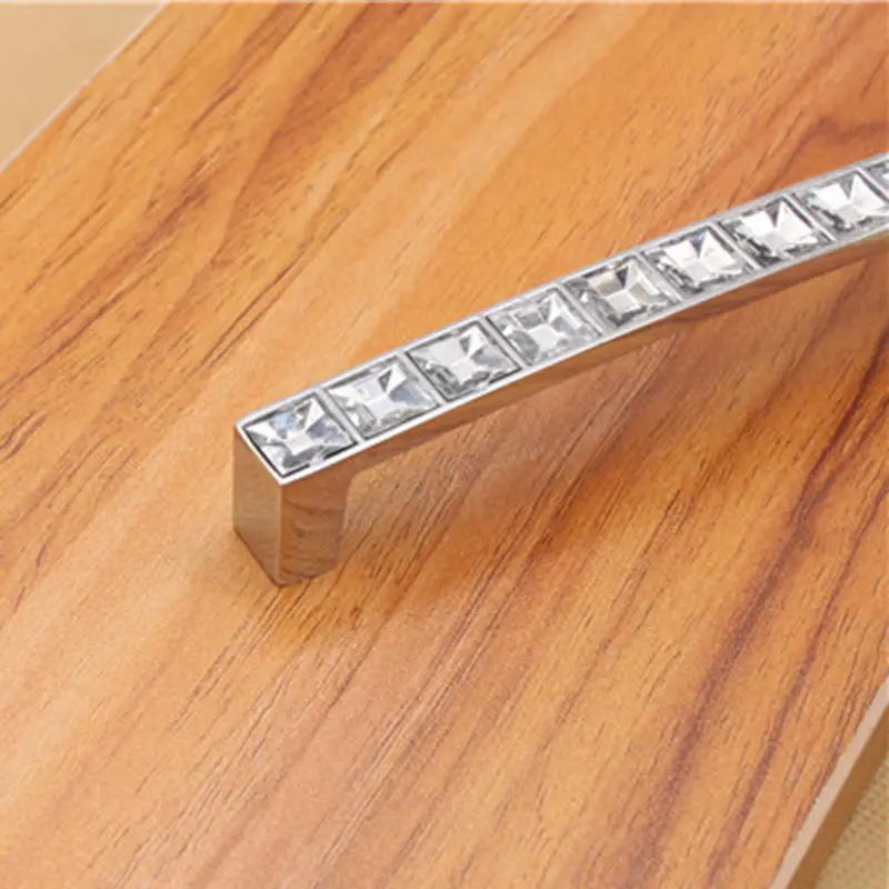 2018 Реални кухненски дръжки Puxadores стъпка дупки 64 mm / 96 мм/128 мм модерна Кристален стъклена дръжка Дръжка чекмедже мебели дърпа шкаф